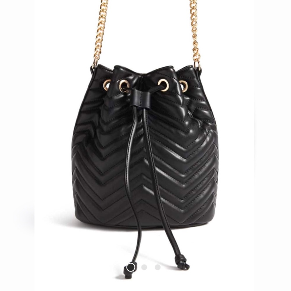 Faux Leather Bucket Bag